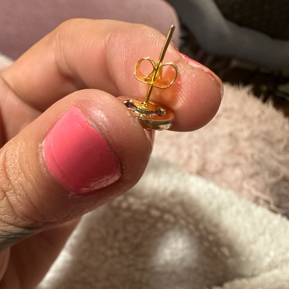 CELINE Gold and Rhinestone small buttons that have been turned into studs - Picture 10 of 15